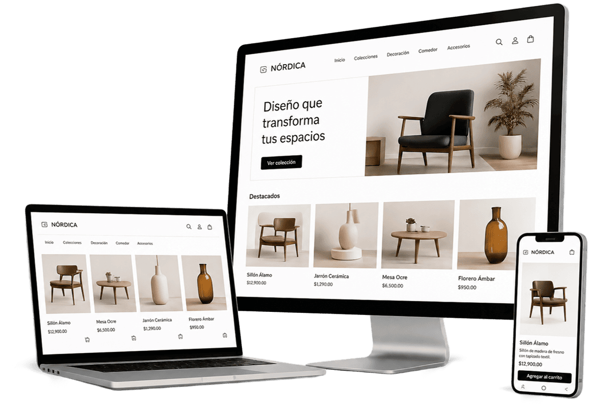 Mockup tienda ecommerce Segurihost